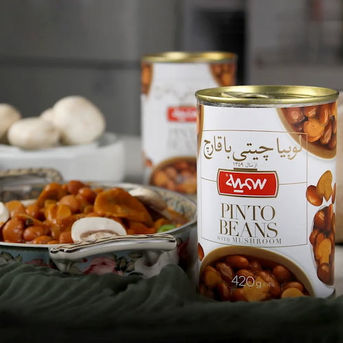 خرید باور نکردنی کنسرو لوبیا چیتی و قارچ سمیه